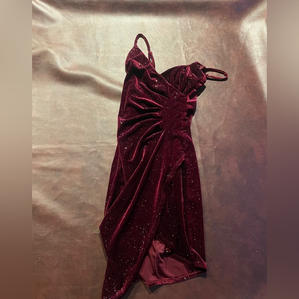 B Darlin red sparkly prom dress
